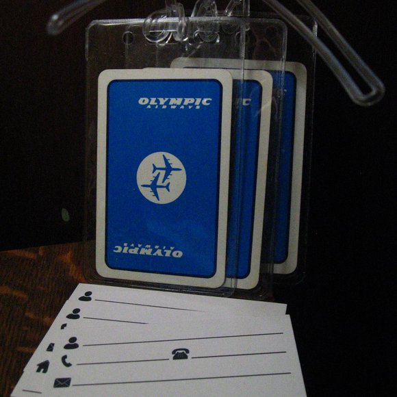 Olympic Airways Vintage Playing Card Luggage Tags (3) - Picture 1 of 4